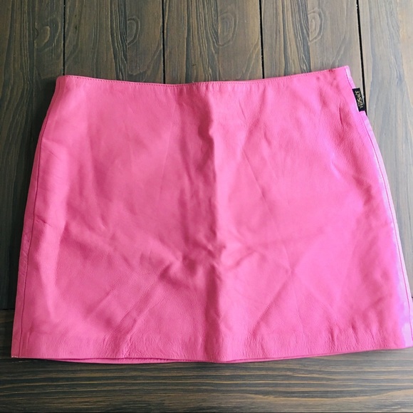 Versace Dresses & Skirts - 💕Authentic Veg VERSACE Leather Pink Miniskirt💕